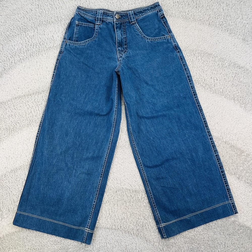 ALAB‎ Mega Rave Ultra Baggy Jeans 30x27 Blue Denim 13" Leg Opening Y2K Skater